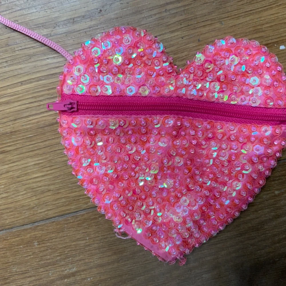 Pink Sequin Dress Up Heart Purse